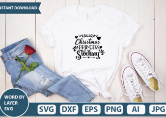 Christmas Princess Stocking SVG Vector for t-shirt