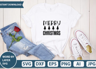 Merry Christmas SVG Vector for t-shirt