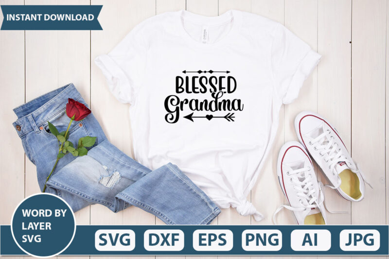 BLESSED GRANDMA SVG Vector for t-shirt