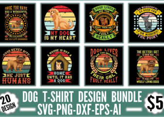 Dog T-shirt Design Bundle