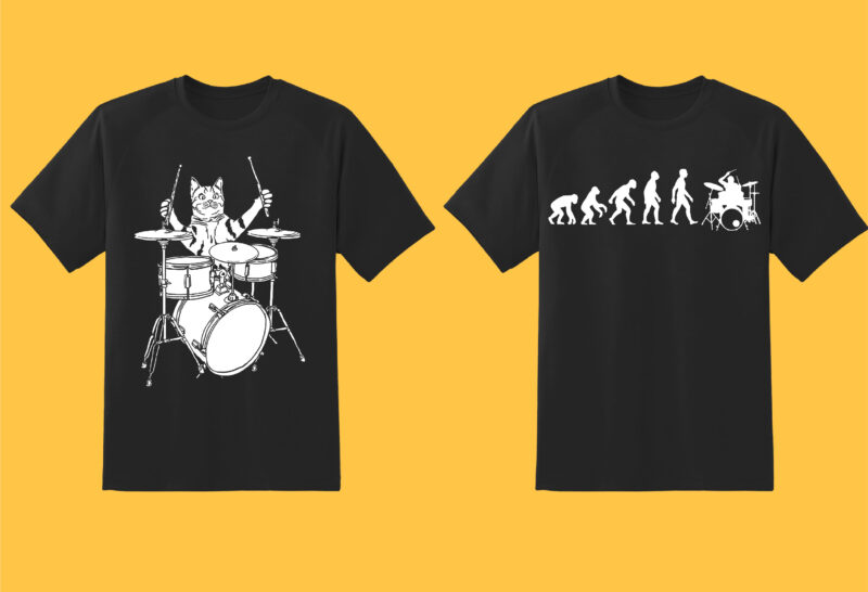 Drummer Bundle Part 1 – 45 tshirt design – 90% OFF