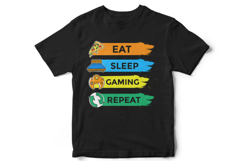 EAT SLEEP GAMING REPEAT T-Shirt design