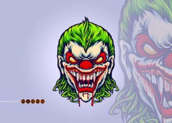 Evil Angry Joker Blood Vampire Illustrations - Buy t-shirt designs