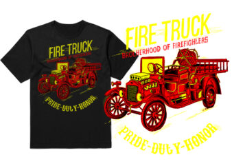 Fire Truck t shirt graphic design