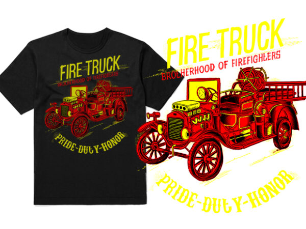 Fire truck t shirt graphic design