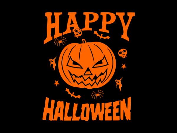 Happy halloween orange graphic t shirt
