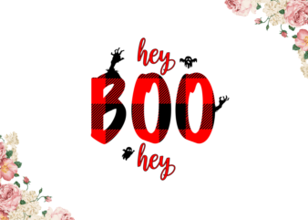 Halloween Decor, Hey Boo Hey Red Pattern Diy Crafts Svg Files For Cricut, Silhouette Sublimation Files graphic t shirt