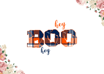 Halloween Decor, Hey Boo Hey Plaid Diy Crafts Svg Files For Cricut, Silhouette Sublimation Files