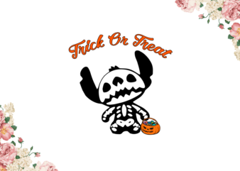 Halloween Night, Skeleton Stitch Trick Or Treat Diy Crafts Svg Files For Cricut, Silhouette Sublimation Files