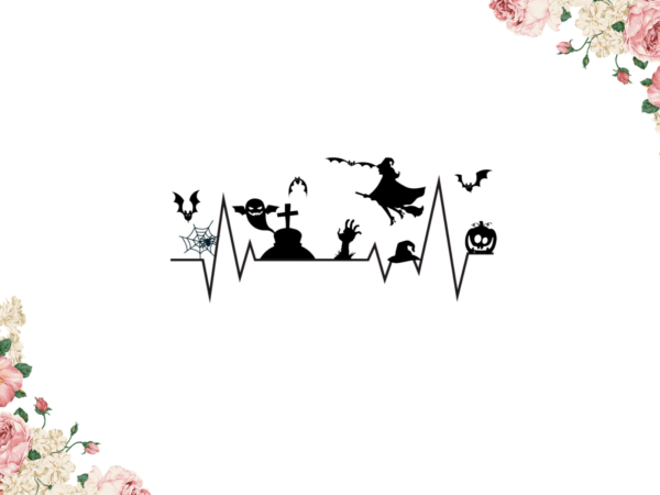 Halloween Heartbeat Diy Crafts Svg Files For Cricut, Silhouette