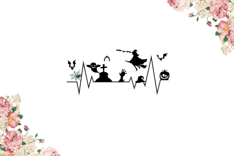 Halloween Heartbeat Diy Crafts Svg Files For Cricut, Silhouette Sublimation Files