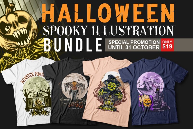 Halloween spooky illustration bundle