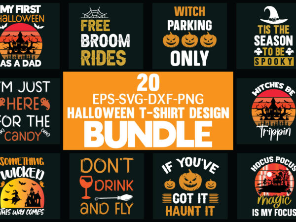 Halloween t-shirt design bundle for sale!