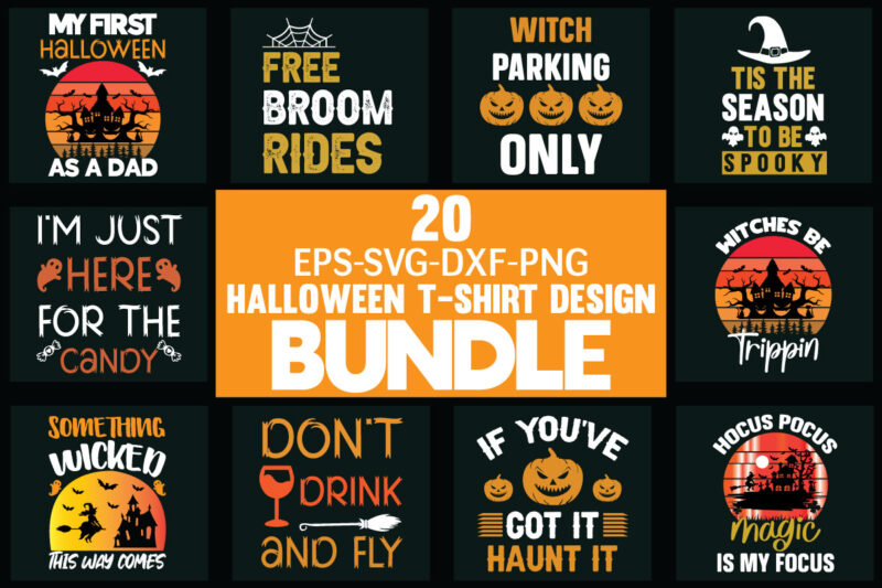 Halloween T-Shirt Design Bundle for sale!