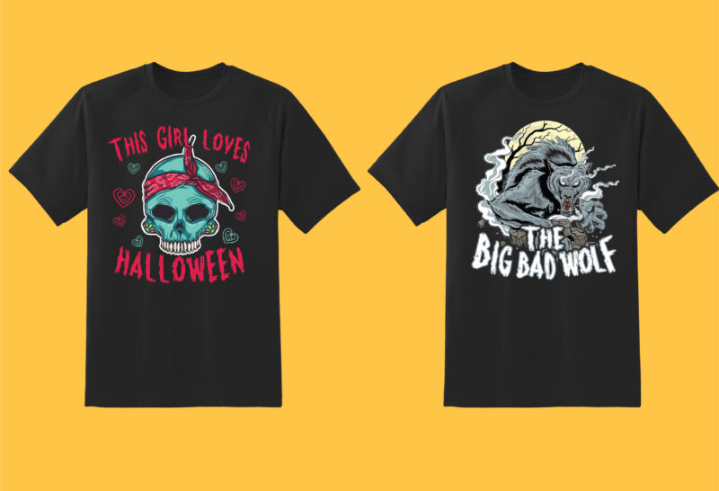 Halloween Big Bundle Part 1 – 80 Tshirt Designs – 90% OFF