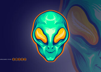 Head Alien Green Smile Cartoon Mascot