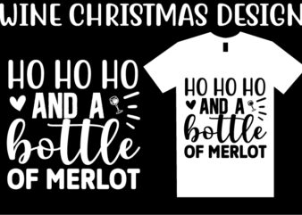 Wine Christmas SVG T shirt Design