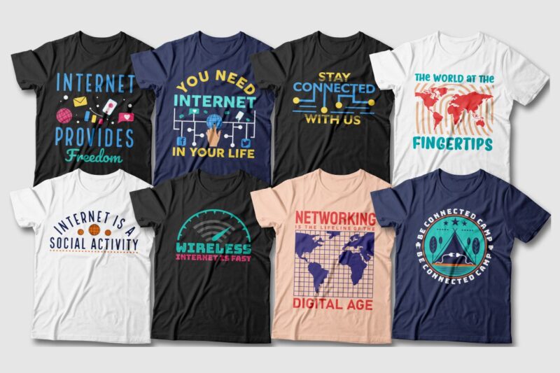 Internet t-shirt designs bundle, Internet quotes, Internet svg bundle, Stay connected, Technology quotes