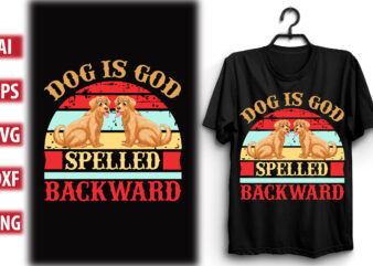 Dog is God spelled backward t shirt vector illustration