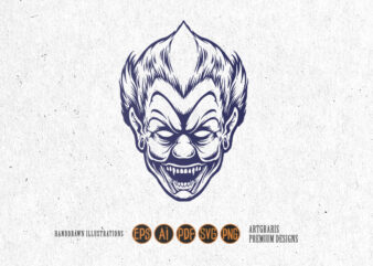 Joker Clown Circus Silhouette vector clipart