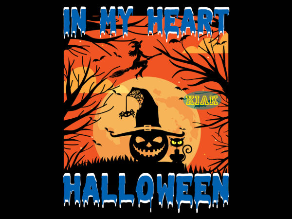 Pumpkin and cat in my heart svg, black cat in halloween night svg, cat svg, in my heart halloween svg, halloween tshirt design, halloween, devil vector illustration, in my heart
