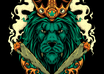 Lion kush t shirt vector graphic