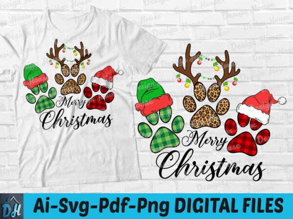 Merry christmas paws t-shirt design, merry christmas paws svg, merry christmas shirt, christmas paws tshirt, dog paws leopard plaid merry christmas shirt, funny christmas tshirt, christmas sweatshirts & hoodies