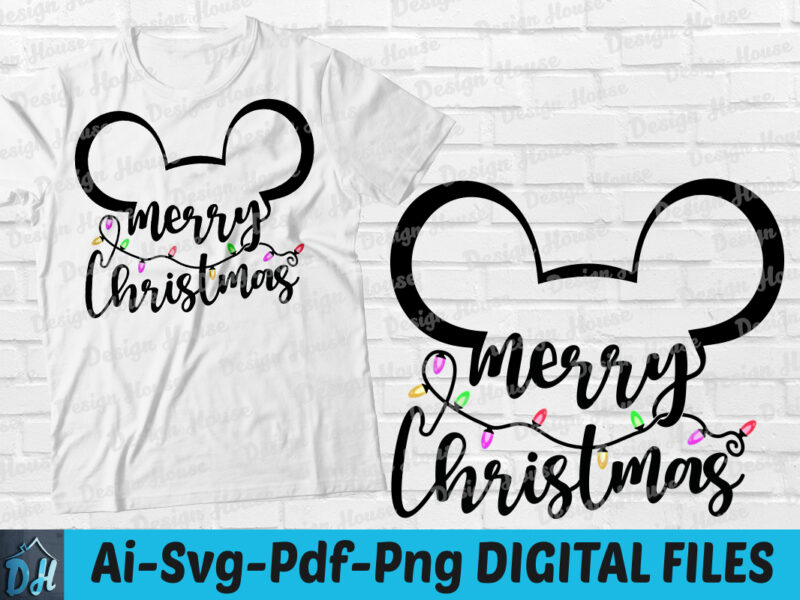 Merry Christmas Mickey Mouse Inspired T-Shirt Funny Christmas Gift Tee Top