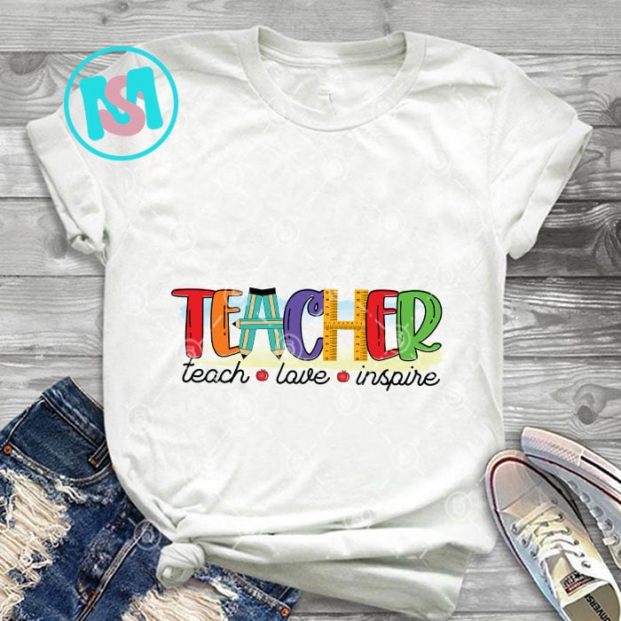 Teacher Life Bundle PNG, Teaching, Back to School, Teacher Quotes, Peace love Teach, love inspire, best Teacher quote, shirt png ,Sublimation design