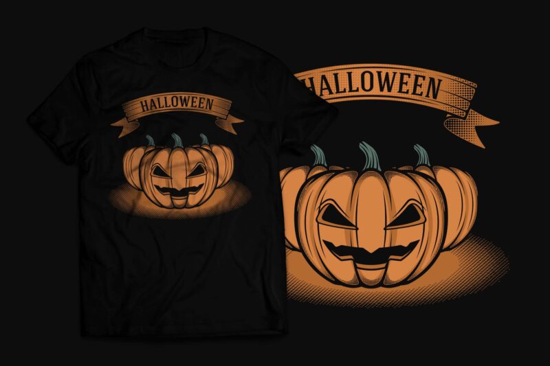 Retro Pumpkin Halloween Jack O Lantern
