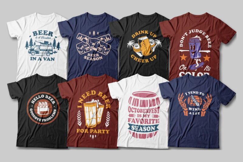 Oktoberfest t-shirt designs quotes bundle, Beer quotes, party, Oktoberfest event sublimation bundles, autumn theme,