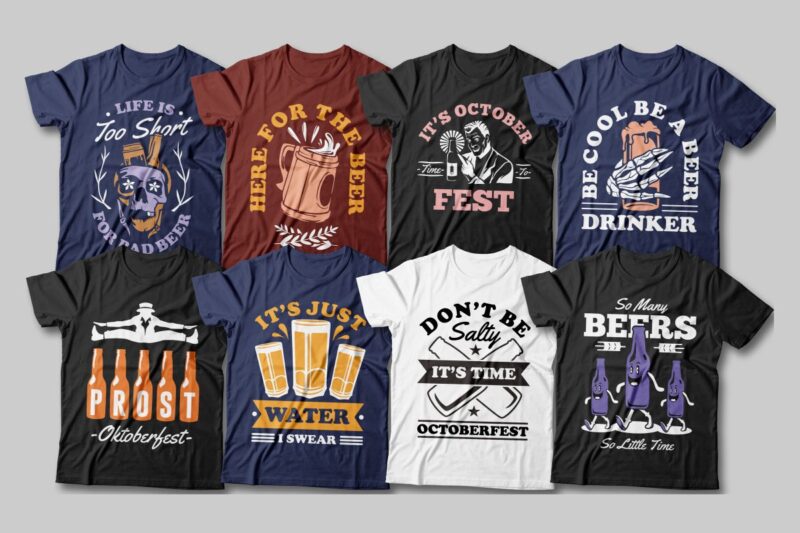 Oktoberfest t-shirt designs quotes bundle, Beer quotes, party, Oktoberfest event sublimation bundles, autumn theme,