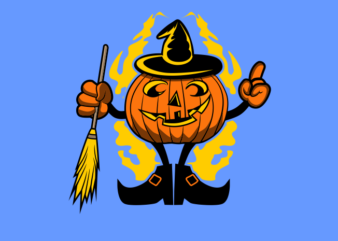 PUMPKIN WITCH t shirt illustration