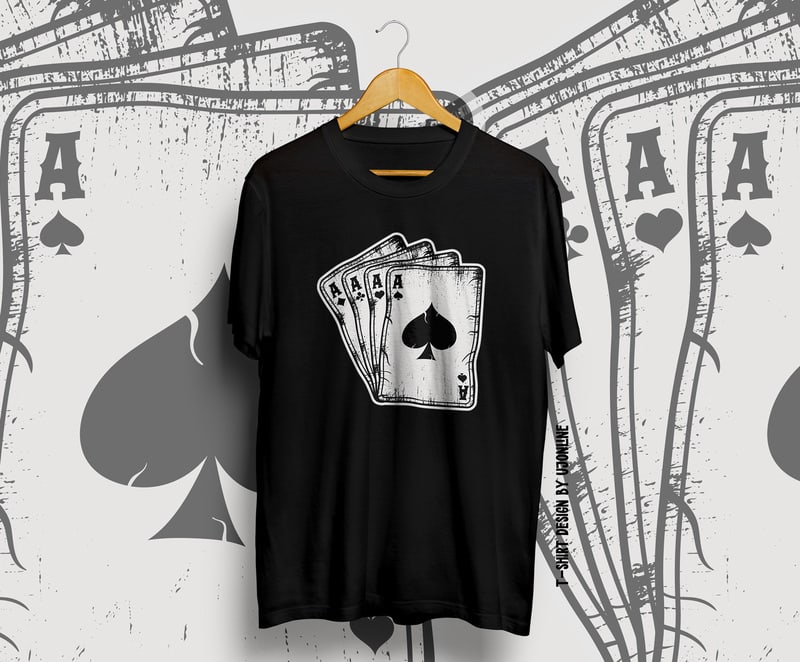 Play cards, Play cards vector, Poker, poker t-shirt design vintage ...