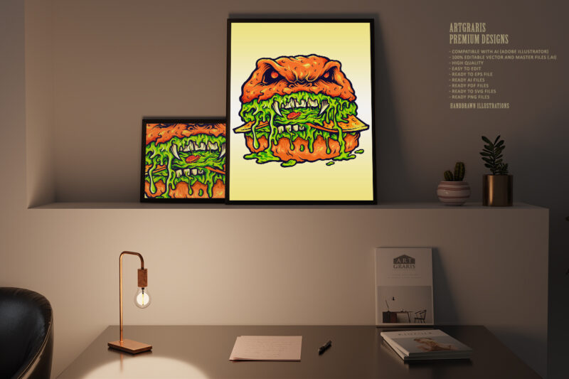 Zombie Burger Melt Illustrations