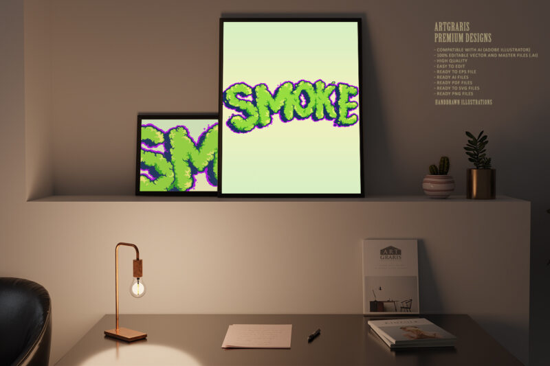 Lettering Smoke Typeface Pop art