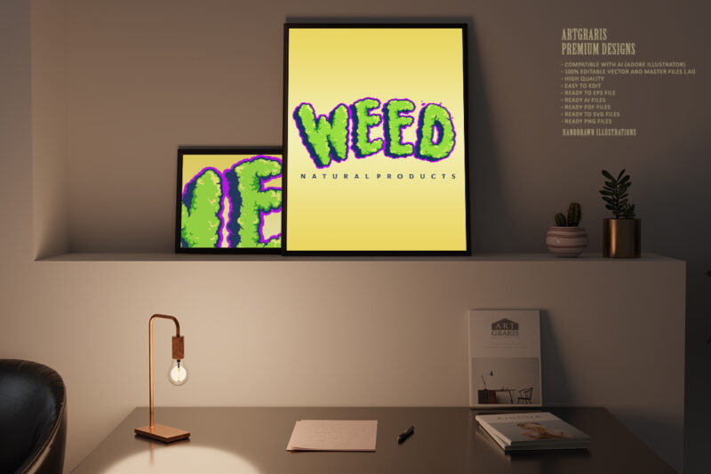 Weed Typeface Cloud Smoke Illustrations