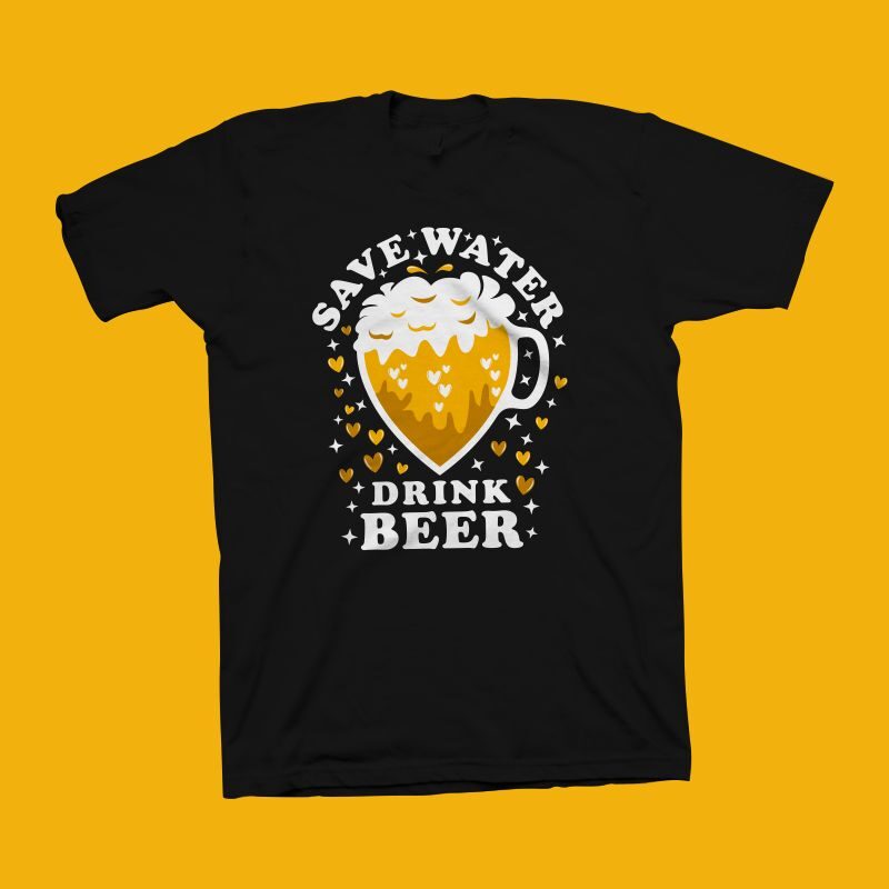 Save water drink beer t shirt design, Beer svg, Beer t shirt design for sale