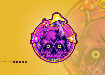 Psychedelic Skull Fungus Mushrooms Trippy Drawings
