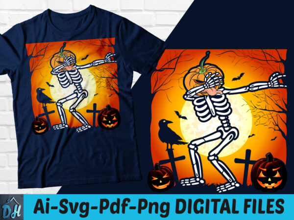 Pumpkin skeleton dabbing t-shirt design, pumpkin skeleton dabbing svg, halloween tshirt, pumpking shirt, skeleton dabbing tshirt, funny pumpkin dabbing tshirt, pumpkin skeleton dabbing sweatshirts & hoodies