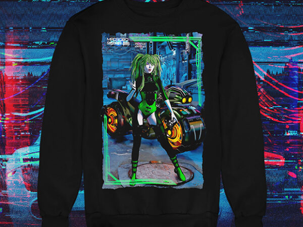 Radioactive biker girl t shirt design online