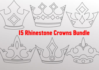 15 Rhinestone Crowns Bundle for commercial use