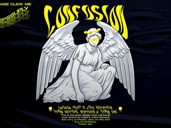 Confusion, sad angel streetwear design