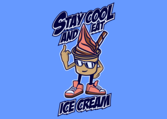 STAY COOL ICE CREAM t shirt template vector