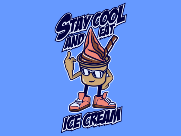 Stay cool ice cream t shirt template vector