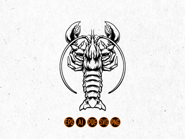 Lobster big shrimp silhouette food t shirt vector graphic Lobster big shrimp silhouette food t shirt vector graphic