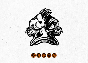 Bad Duck Clipart Black and White Mascot