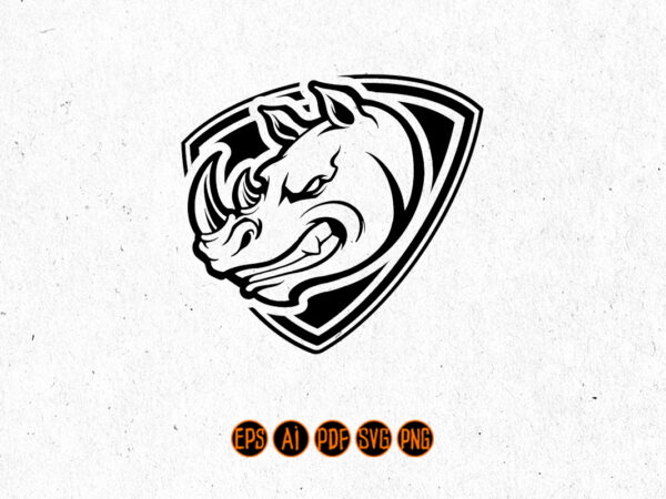 Rhino shield mascot silhouette t shirt design online