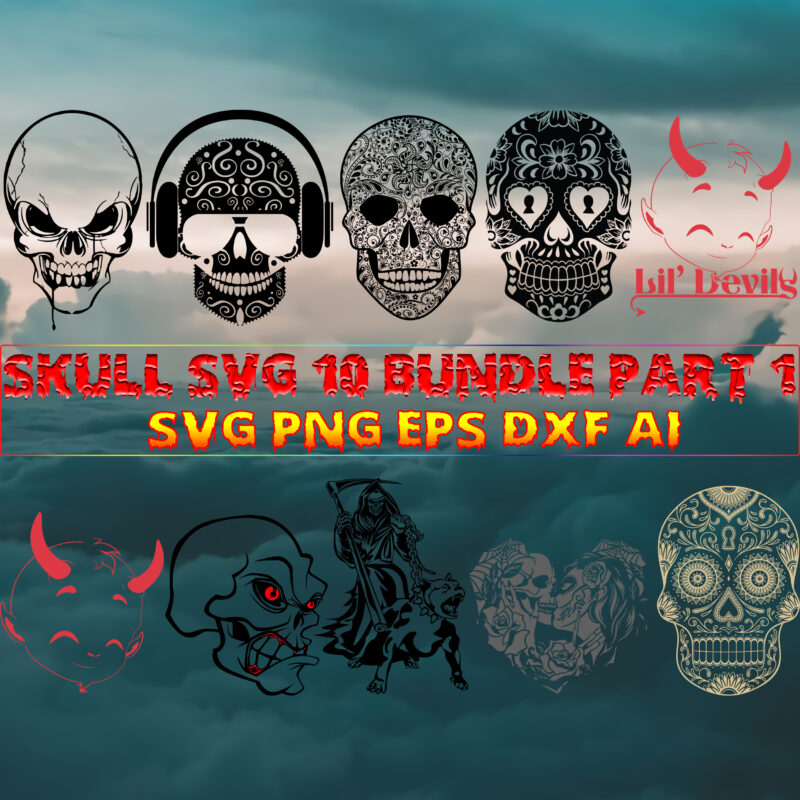 Skull SVG 40 Bundle Part 10, Bundle Skull, Skull SVG Bundles, Bundles Skull, Skull Bundle, Halloween Bundles, Bundle Halloween, Sugar Skull Bundle, Calavera Skull Svg, Halloween Svg, Day of the