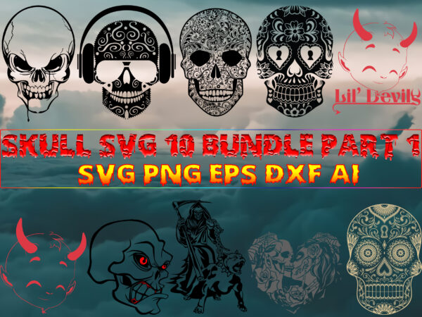 Skull svg 10 bundle part 1, bundle skull, bundles skull, skull bundle, sugar skull bundle, calavera svg, day of the dead svg, halloween, mandala skull, mexican skull vector, skull logo,